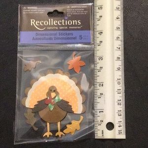 Turkey and fall leaves sticker set